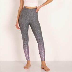 Beyond‎ Yoga Alloy Ombre High Waisted Leggings Shiny Mauve Speckle Size Large